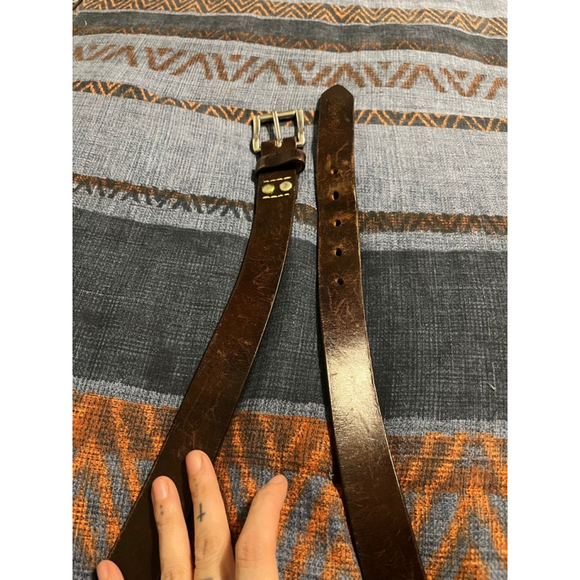 Men's Bills Khakis Brown Leather Belt Size 42 - Picture 3 of 6